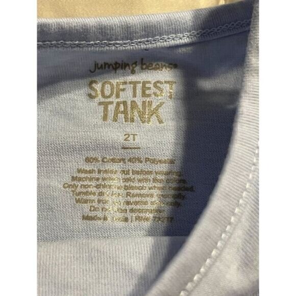 Jumping Beans Graphic Print Top Girls Size 2T Tank Style Knotted - Picture 4 of 5